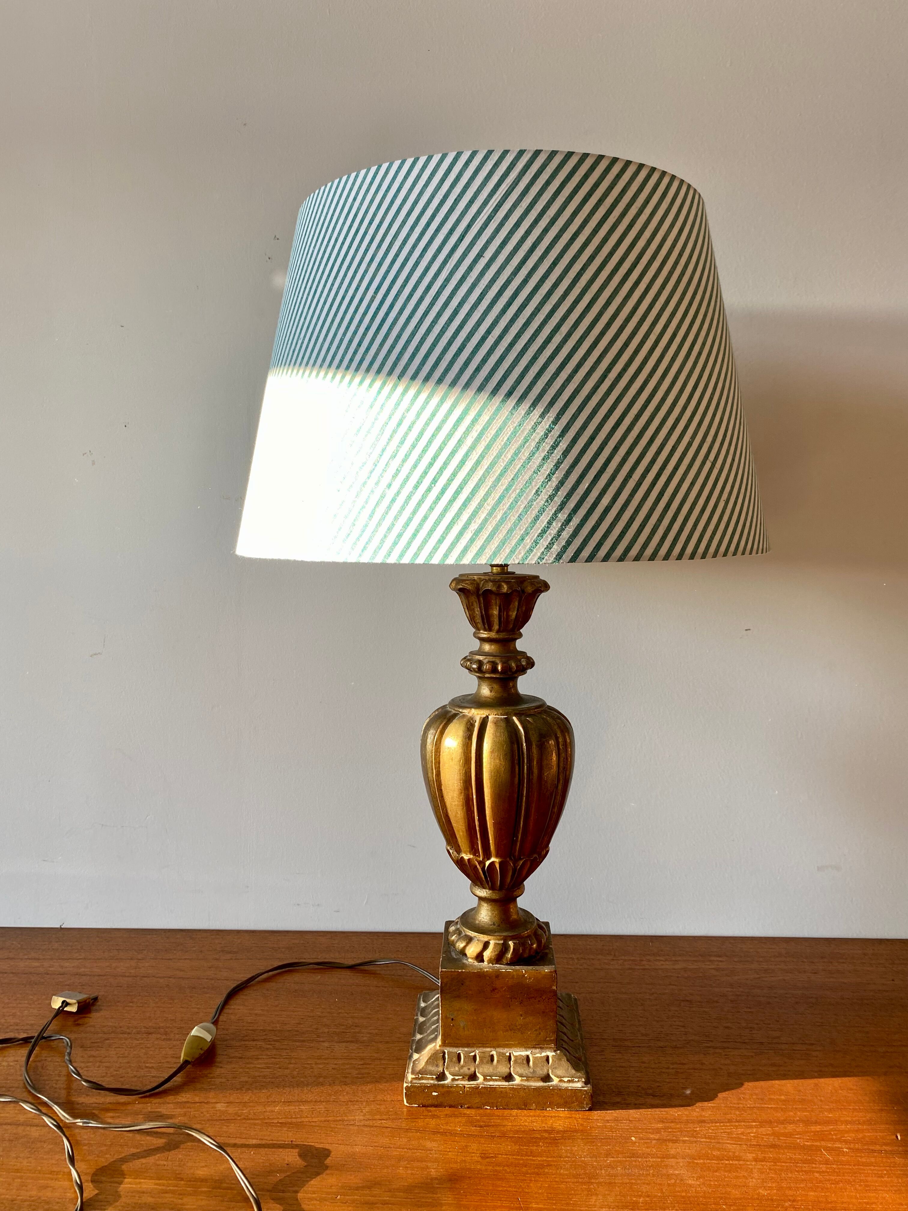 Gilded wooden lamp