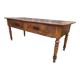 Table de ferme ancienne en cerisier massif avec 2 tiroirs de face.