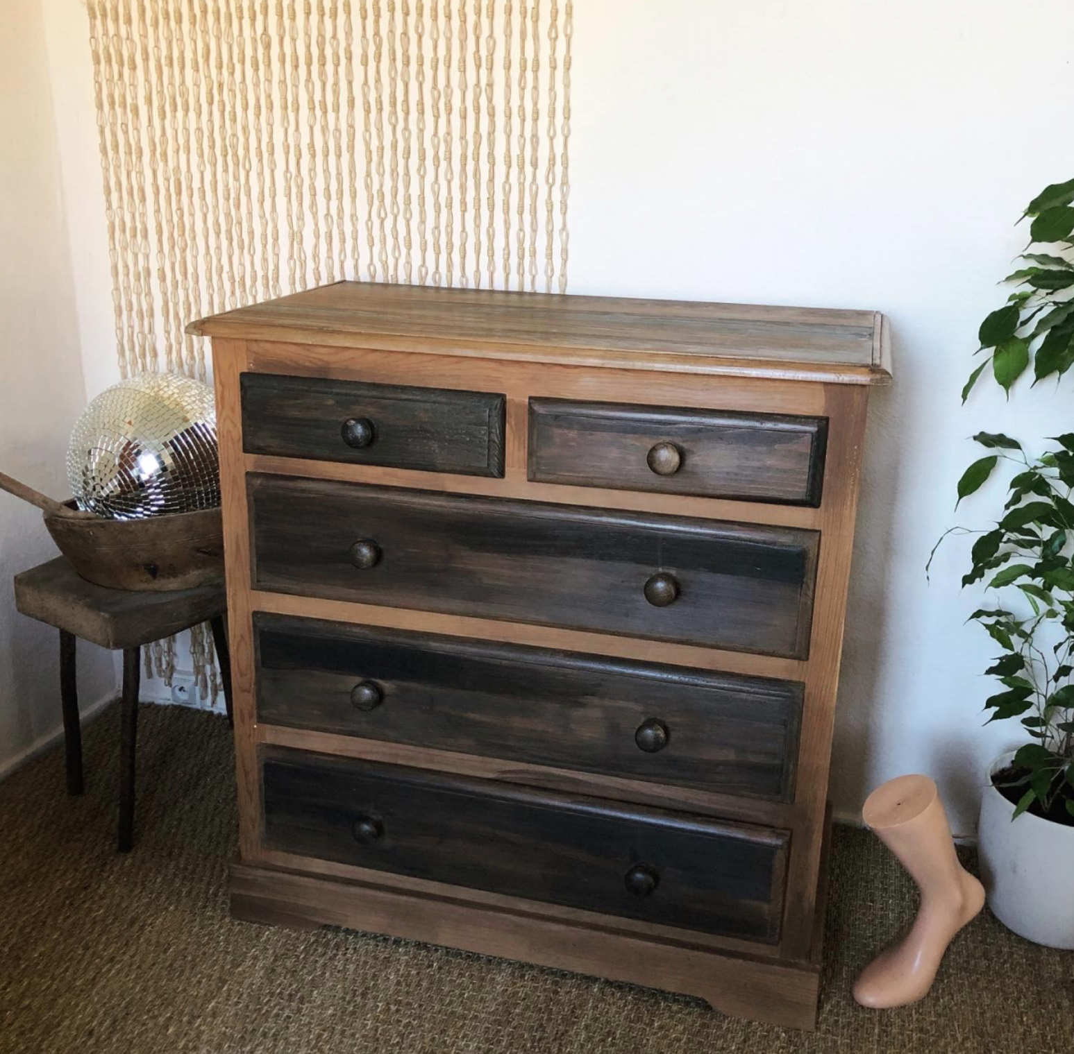 Solid pine chest of drawers