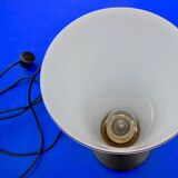Old lamp design art deco vintage metal and opaline