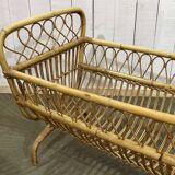1960s rattan baby bed