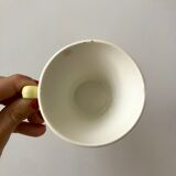 set of 10 coffee cups Digoin Sarreguemines pastel yellow color 50s