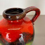 Set of Two Pottery Fat Lava Vases "Multi-Color" by Scheurich, Germany, 1970s