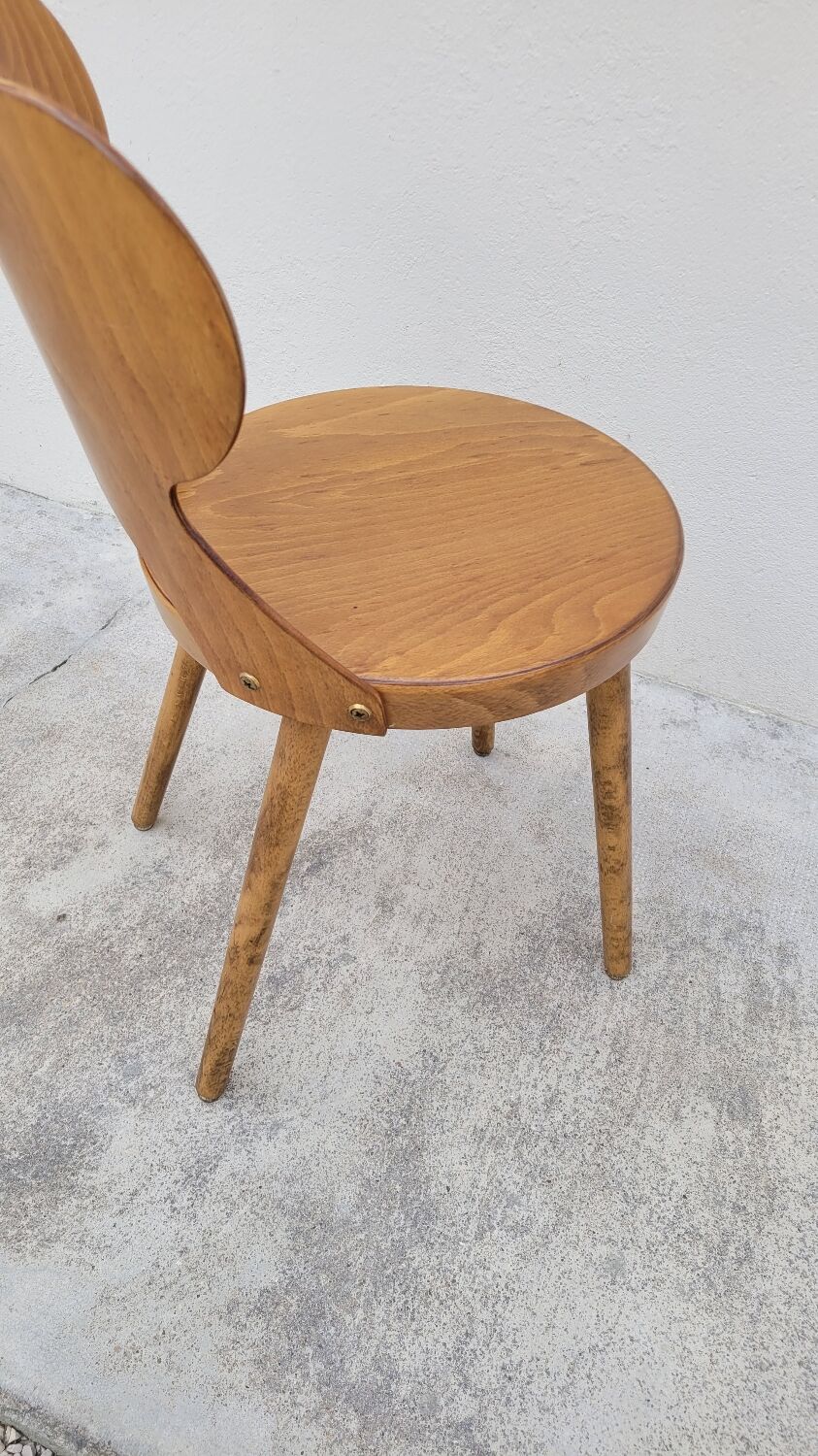 Chaise de bistrot baumann modèle Trèfle 1950
