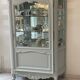 Louis XV display cabinet in solid cherry wood, patinated in Gustavian grey.
