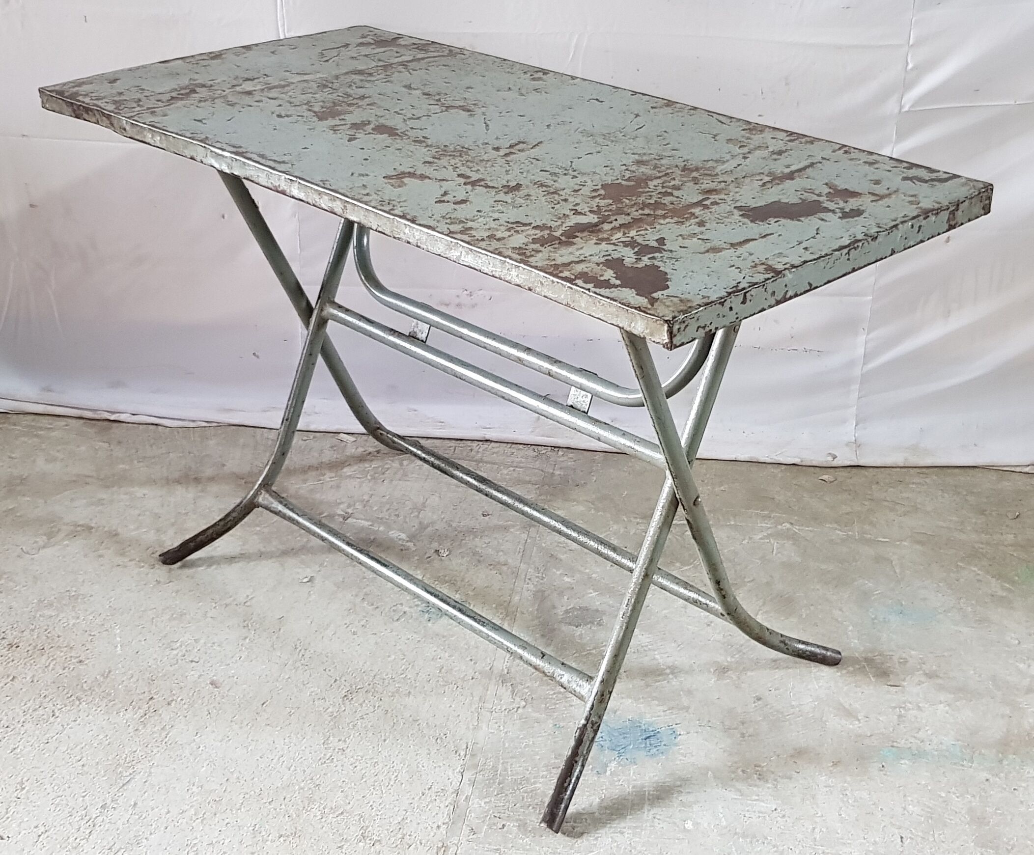 Old metal dining table