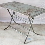 Old metal dining table