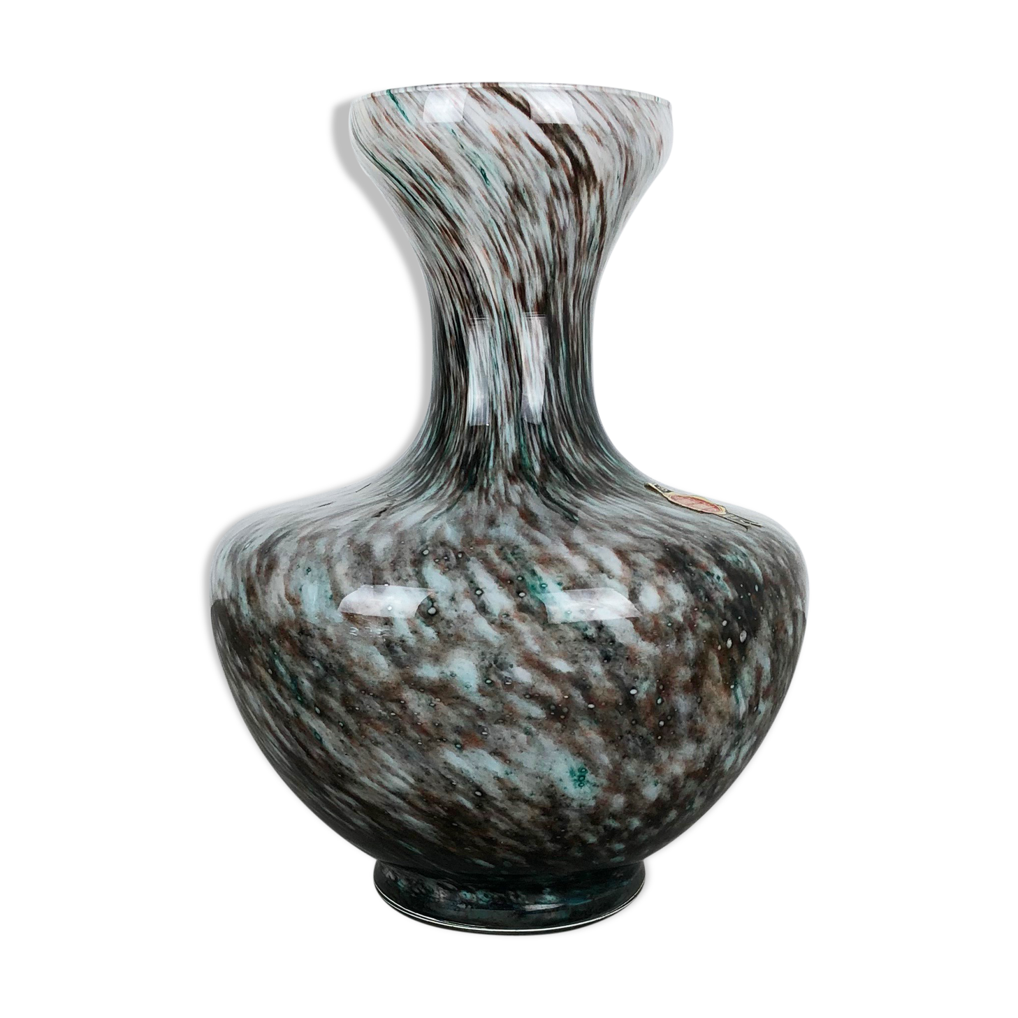 Rare Extra Large Vintage Pop Art Opaline Florence Glass Vase Design, Italy 1970s