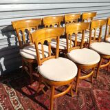 suite of 8 mulched chairs in cherry