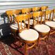 suite of 8 mulched chairs in cherry