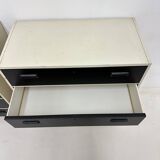 Set of 2 black and white chests of drawers, 1970s