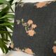 Linen cushion floral pattern black pink