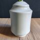 Porcelain jam pot with hand-painted plum design, signed sweet jar.