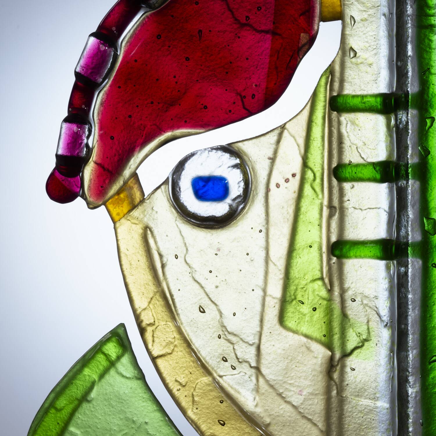 Silvia Vigliaturo fusion multicolour glass sculpture, Murano, iTALY, 1994
