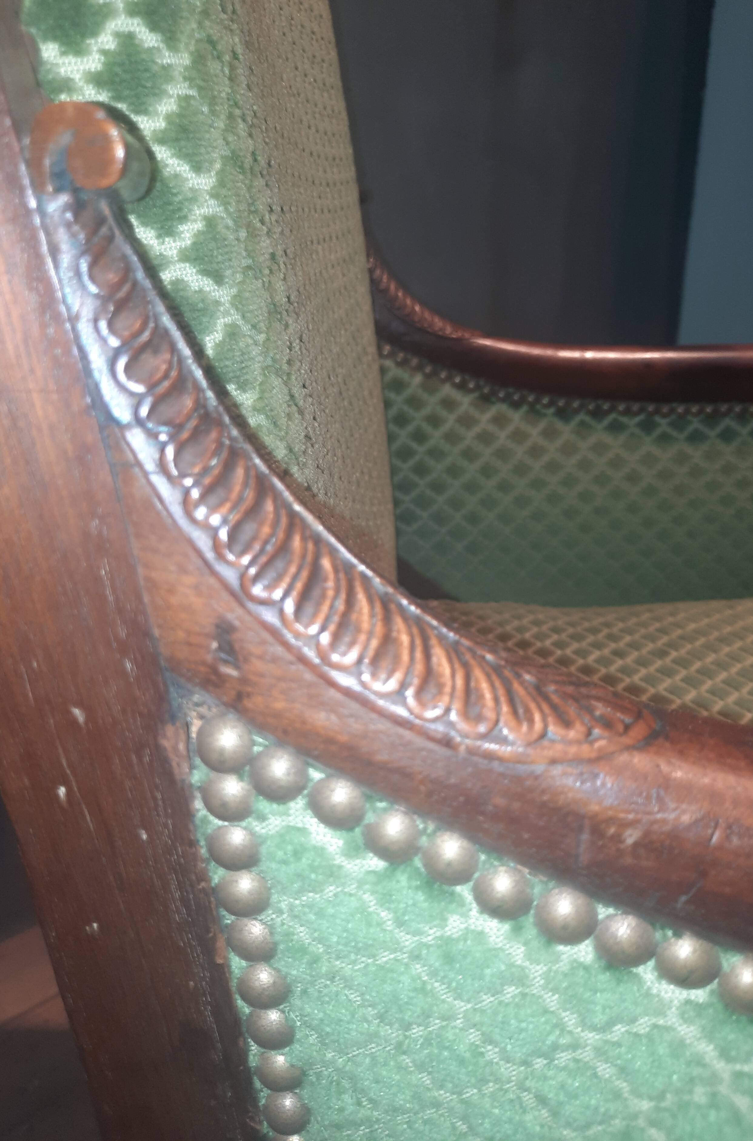 Empire period bergère in mahogany
