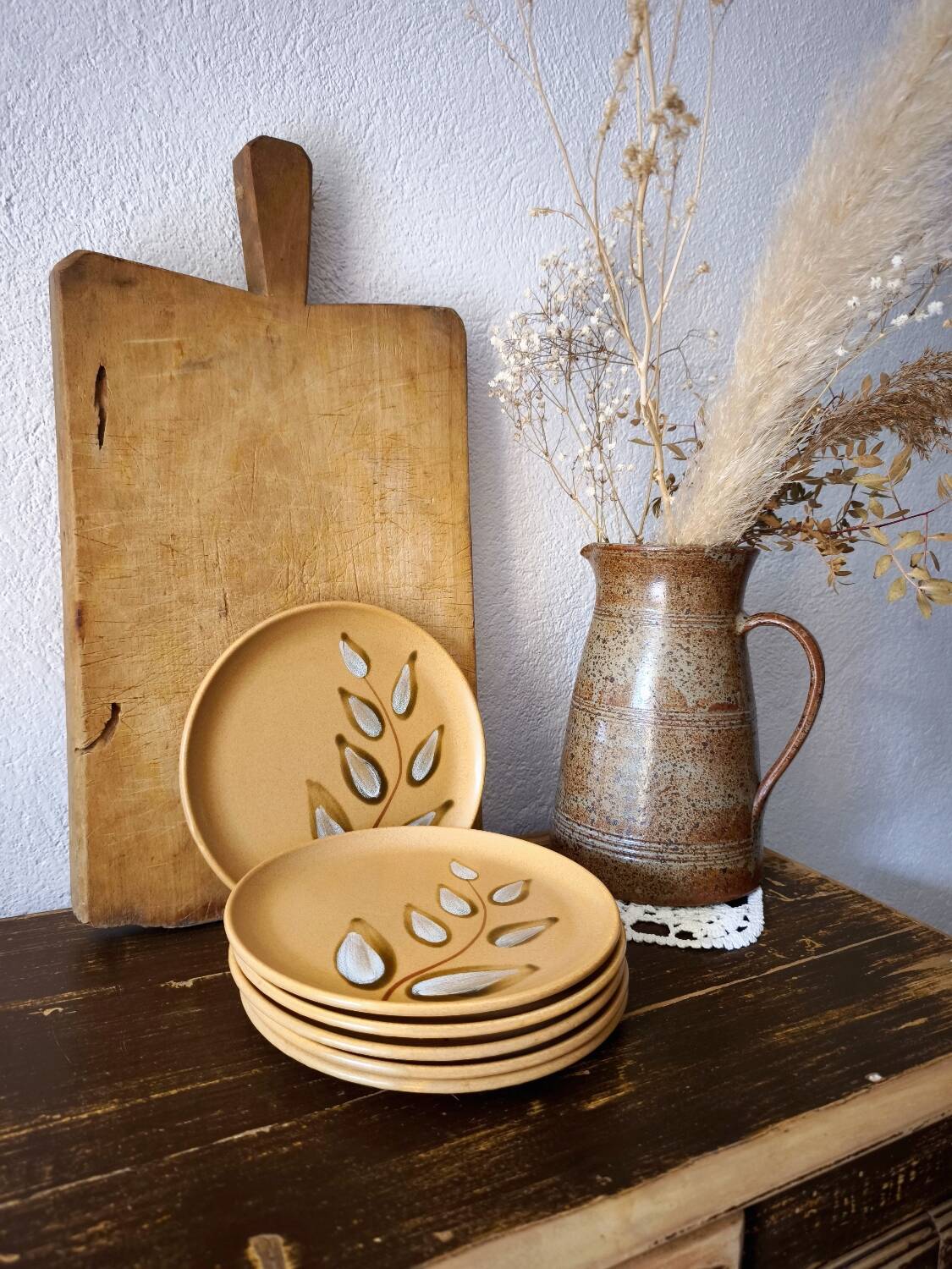 Set of 6 Sarreguemines Camargue model dessert plates (floral)