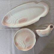 Service poisson Salins les Bains  assiettes plat et saucière
