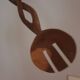 Twisted wooden spoon carved hands vintage folk art