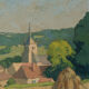 Oil on panel XXth Cassis Summer morning in Saint-Martin d'Ablois 1944