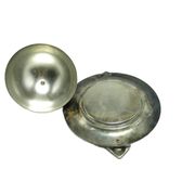 Art Deco butter dish, silver-plated brass, Belgium, 1970s.