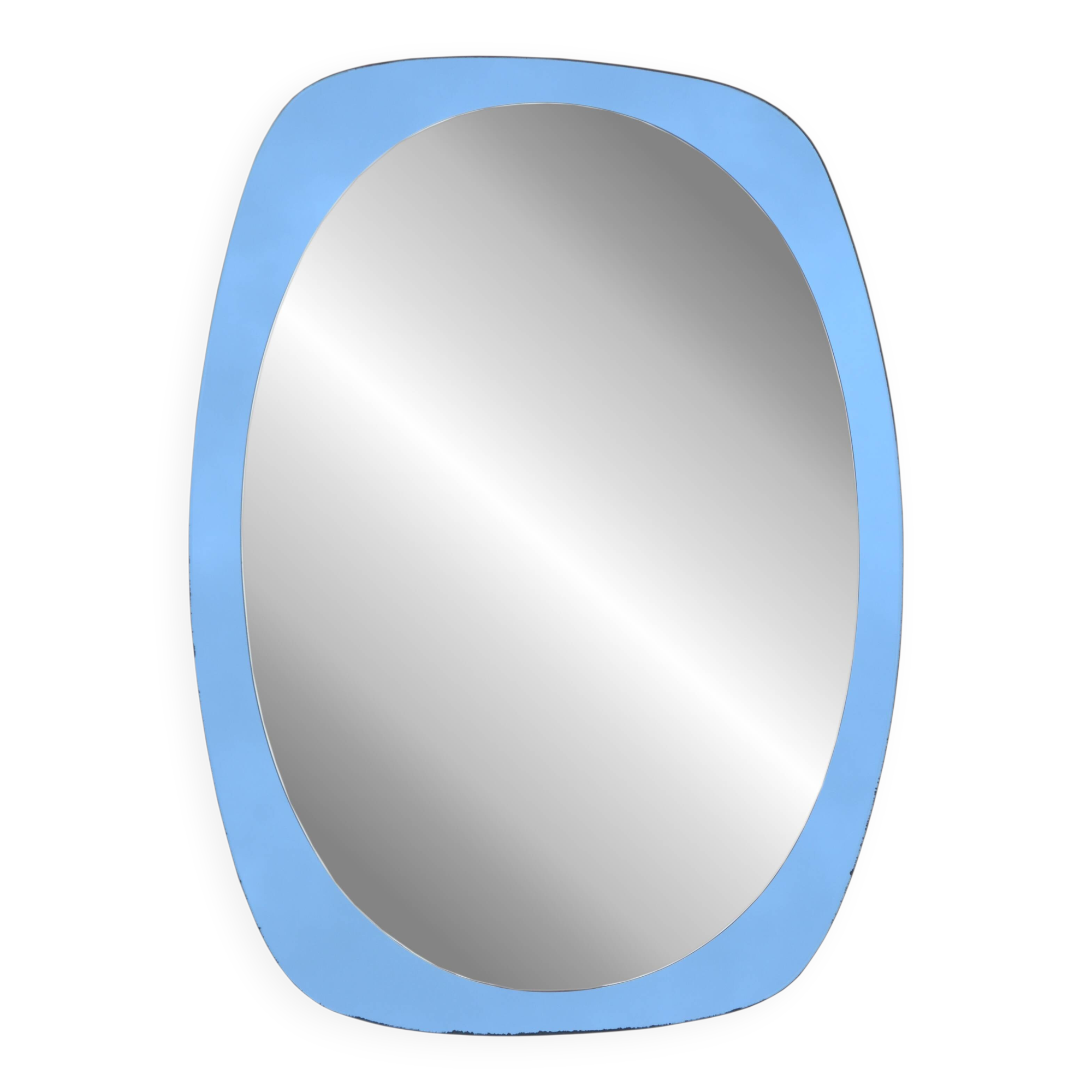 Blue mirror attributed to Fontana Arte, 1970