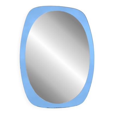 Miroir bleu attribué à Fontana Arte, 1970