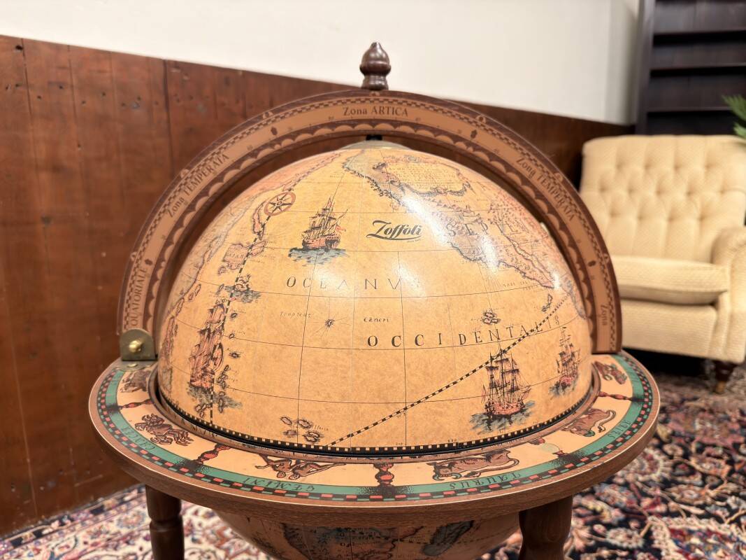 Classic Italian Zoffoli Floor Globe Bar