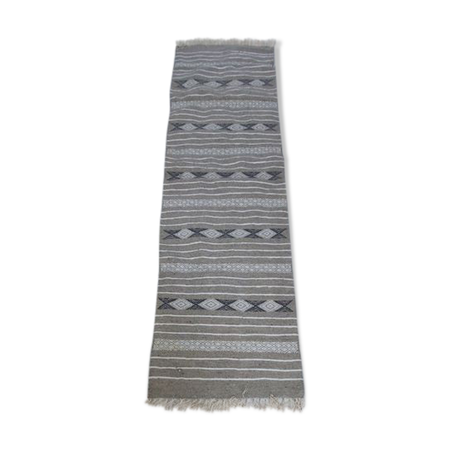 Traditional handmade grey hallway carpet  200x60cm