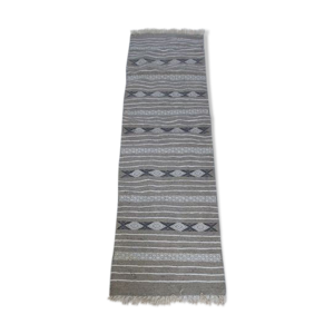 Tapis couloir gris fait main traditionnel