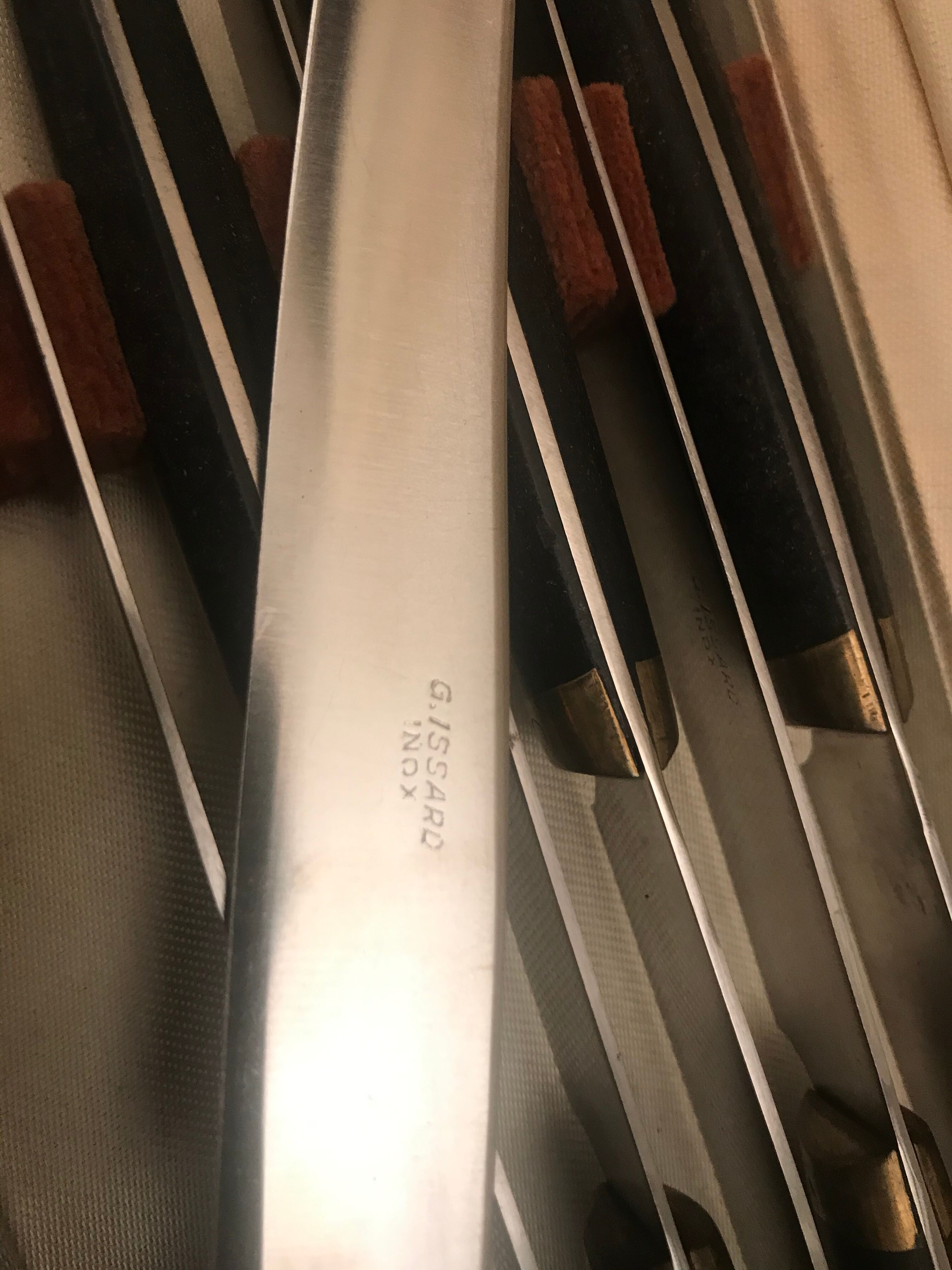 Twelve Ebony Bakelite Knives