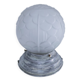 Art deco ball lamp in pressed molded glass