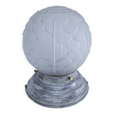 Art deco ball lamp in pressed molded glass