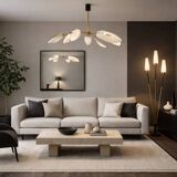 Vintage opaline tripod floor lamp