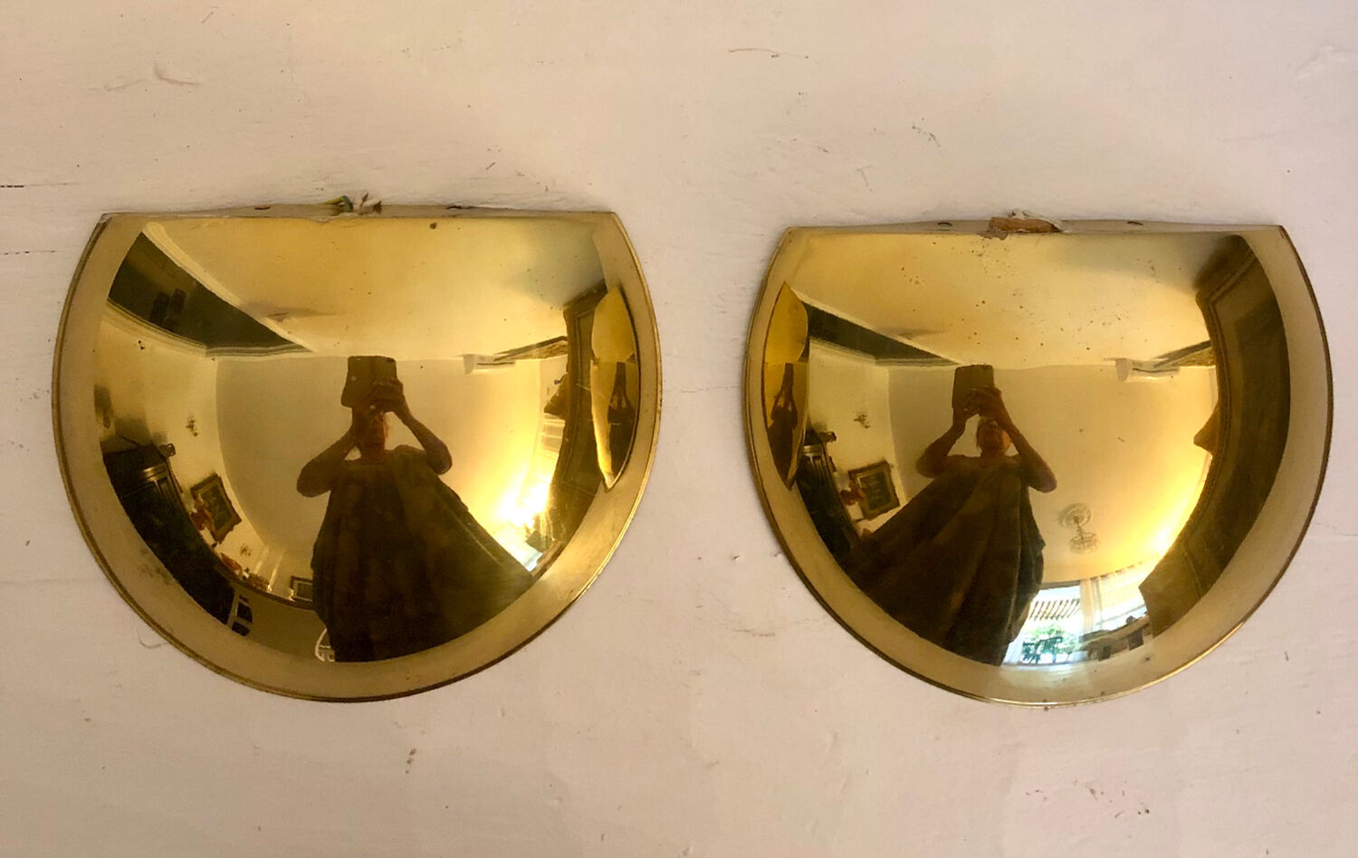 Half moon golden brass wall lights Italy 60/70.