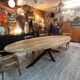Industrial oval table