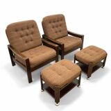 Retro armchairs with footstools, Hikor, 1970s