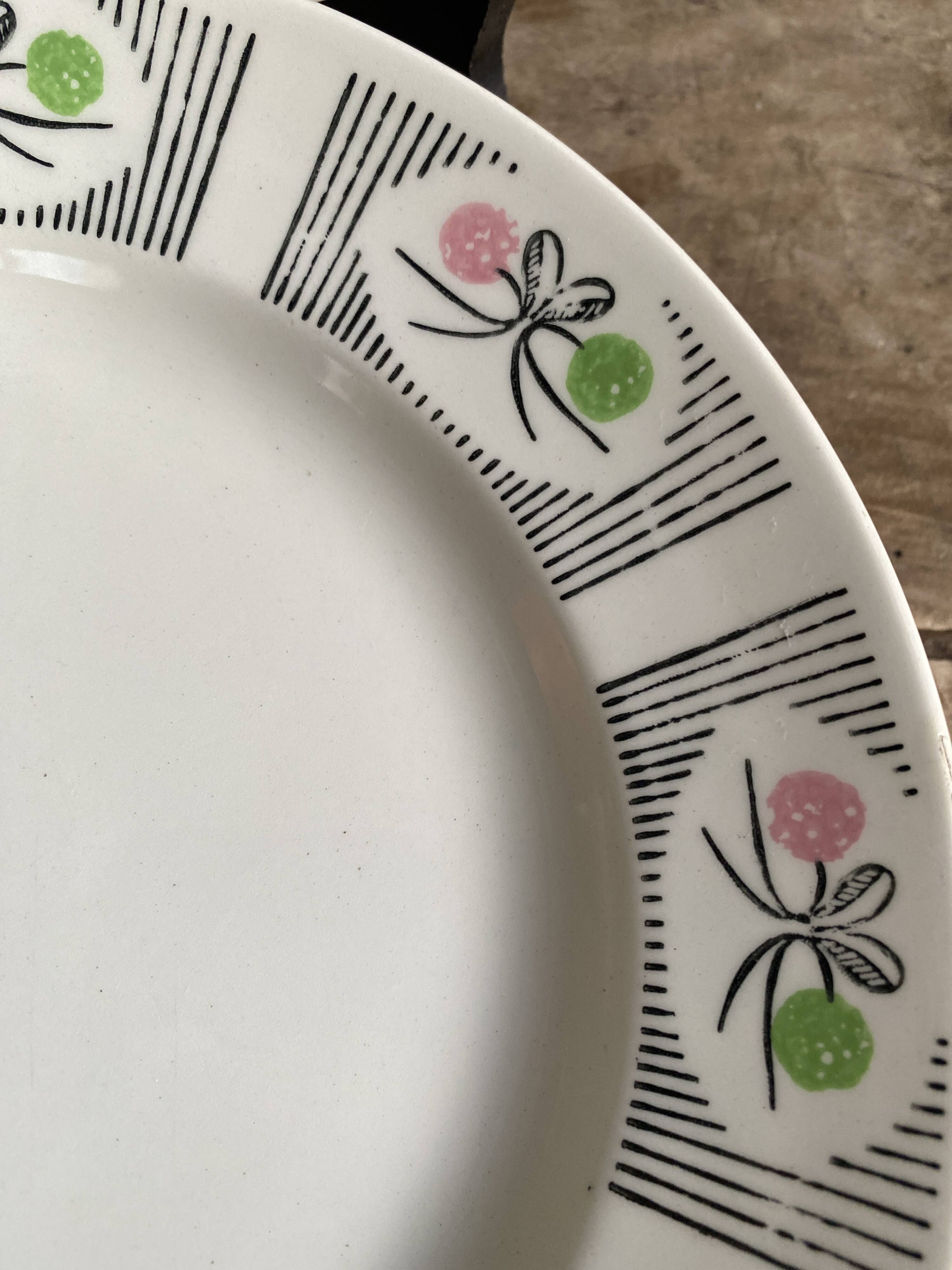 Set of 6 vintage plates Gien France - Model Marie-José