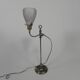 Lampe de bureau française avec abat-jour en verre, réglable, années 1930