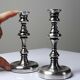 Pair of small antique silver-plated candlesticks, Georgian style.