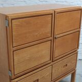 Decorative 'N-Line' bar cabinet in oak by P&J Neirinck, 1968