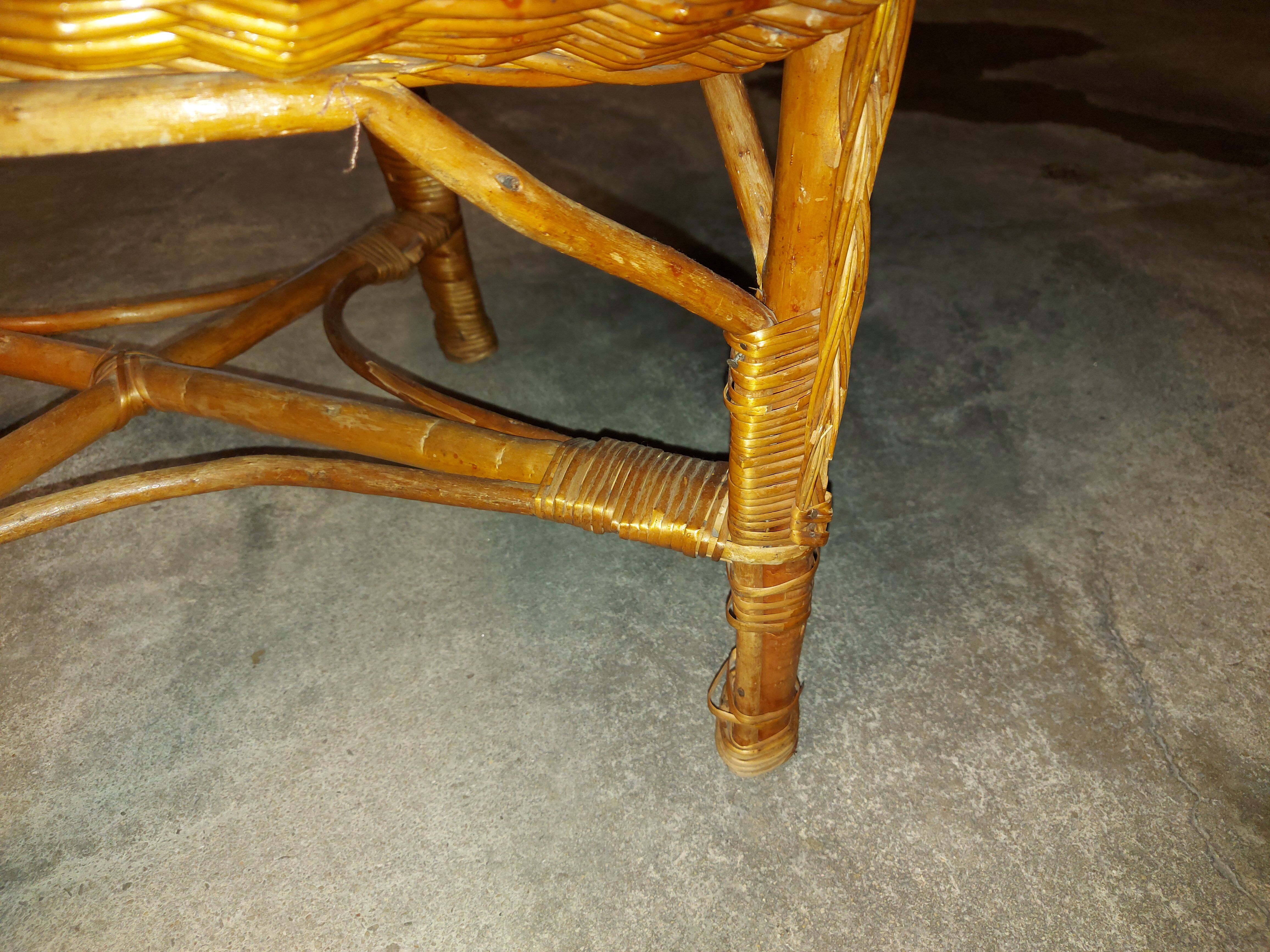 Fauteuil en rotin vintage
