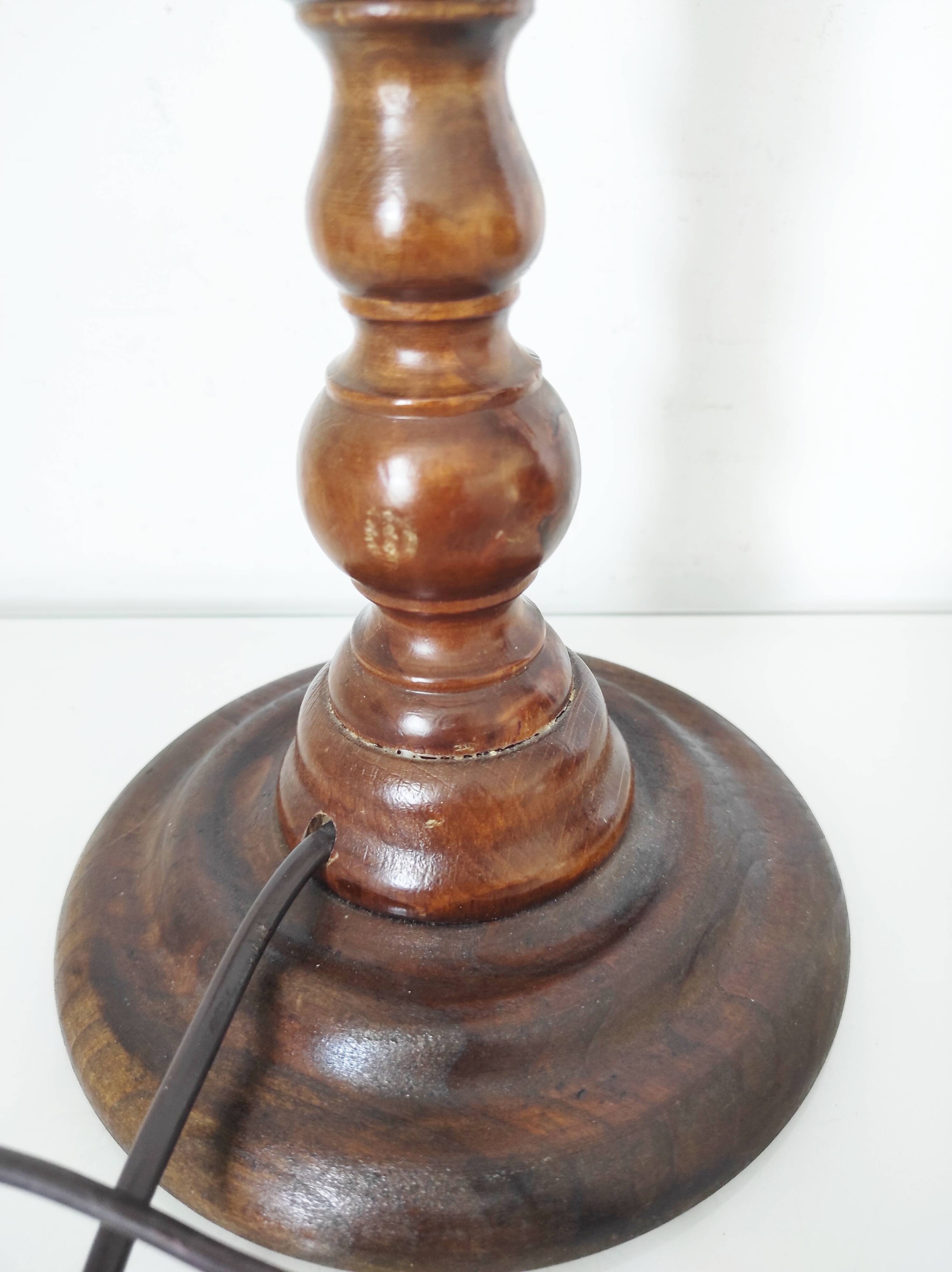 Turned wooden lamp base