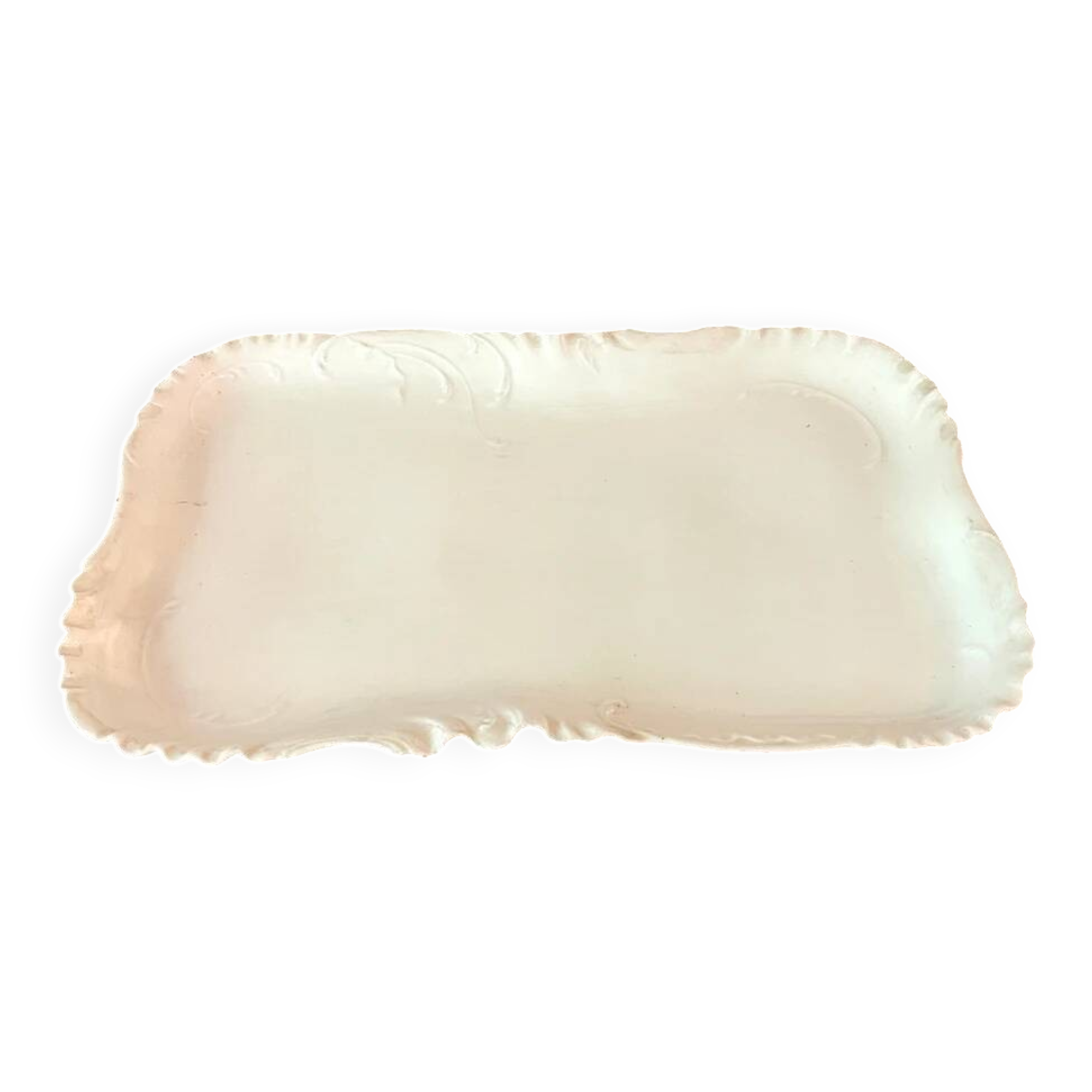 Grand plat rectangulaire en porcelaine XIXe H&Cie France