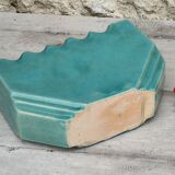 Grand Cache pot vase en céramique bleu et jaune