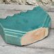 Large blue and yellow ceramic flowerpot vase