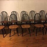 Suite de 10 chaises Ercol modèle quaker années 50