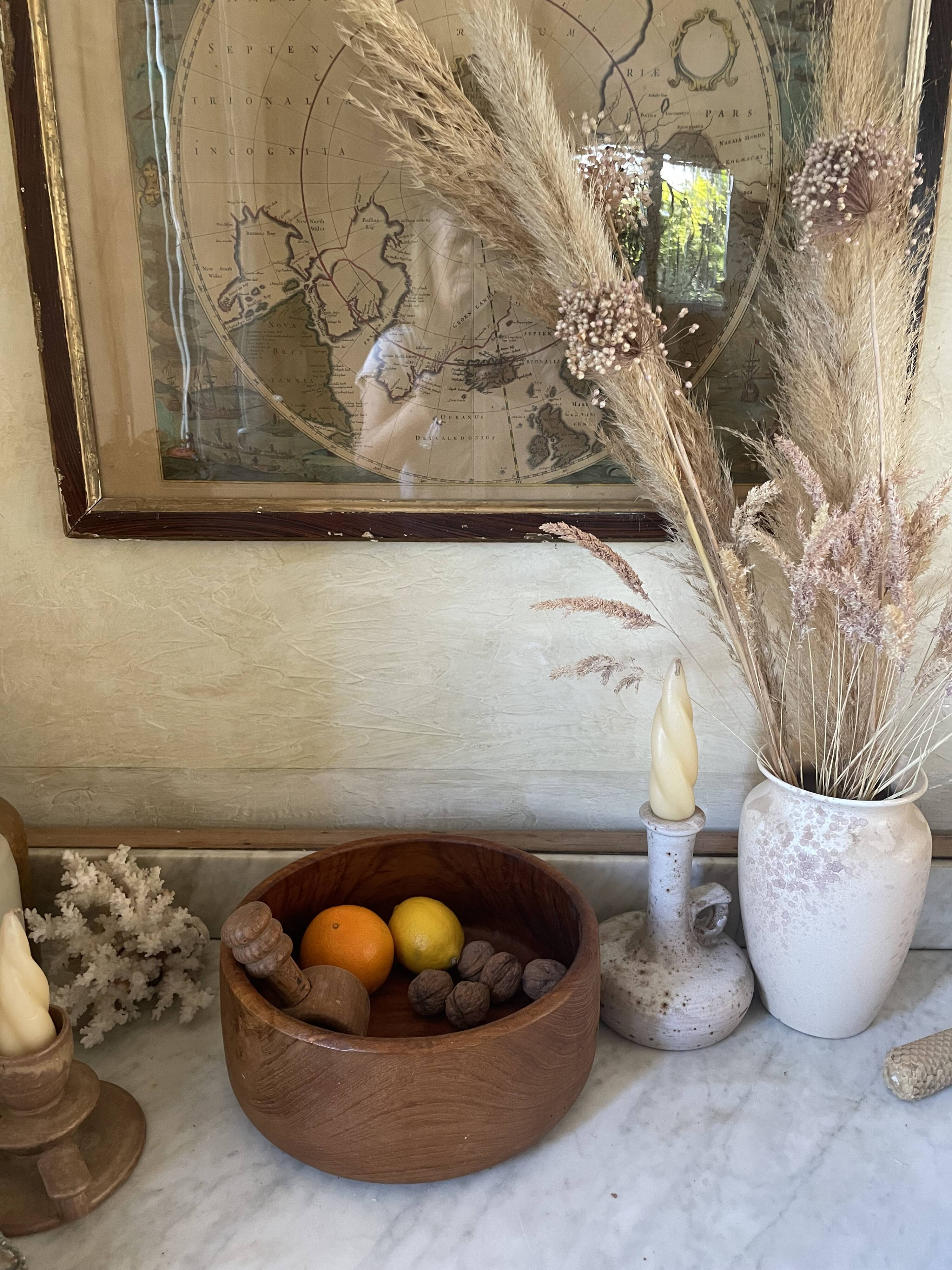 Vintage teak coupe salad bowl