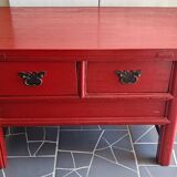 Red Chinese low cabinet