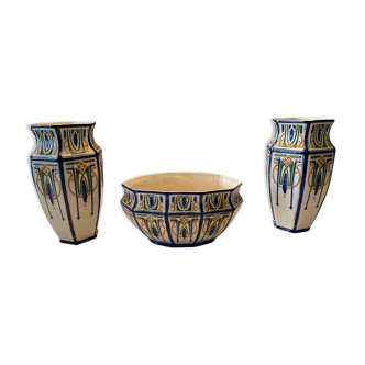 3 art deco vases