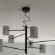 Seyvaa Large Suspension by Avionstudio – opaline glass, brass and black steel